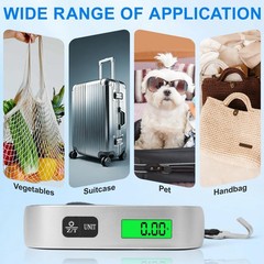 QIHATR Luggage Scale, 110lb Portable Luggage Weight Scale for Travel with Back