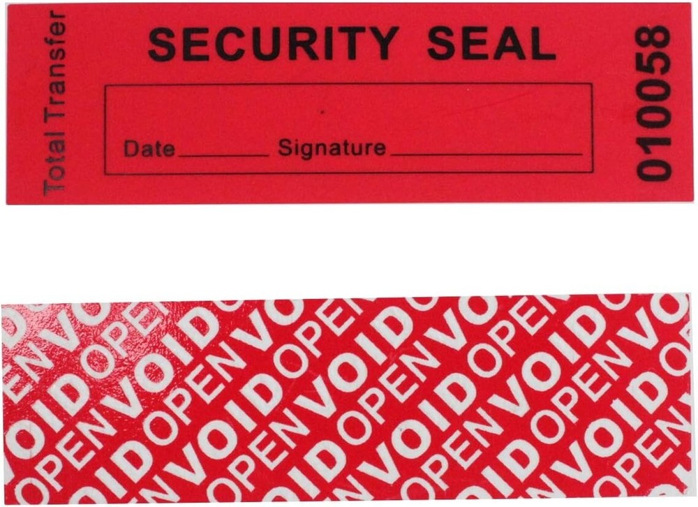 100pcs 1″x3.35″ Red 100% Total Transfer Tamper Evident Security Void Stickers