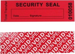 100pcs 1″x3.35″ Red 100% Total Transfer Tamper Evident Security Void Stickers