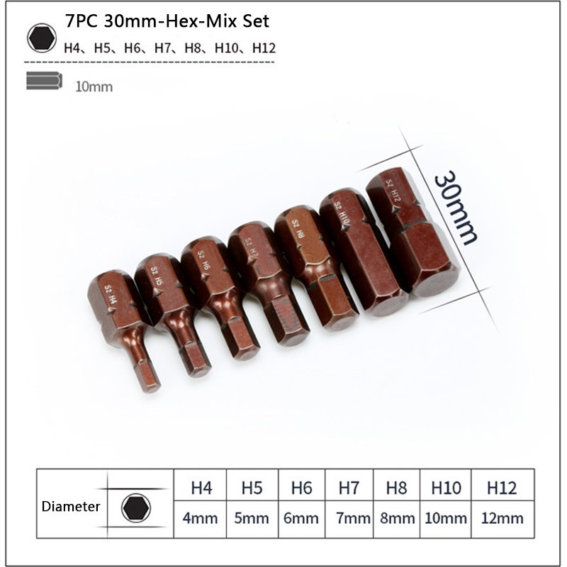 3/8″ Inch Impact Screwdriver Bit Torx M Shape Hex Bit Set Hex Shank Magnetic