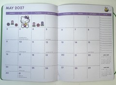 2026 – 2027 Sanrio HELLO KITTY 17 Months Monthly Planner Pink Green Size MEDIUM