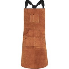 Adjustable Heavy Duty Leather Apron: Ideal for Welding & Workshop Use, 6 Pockets
