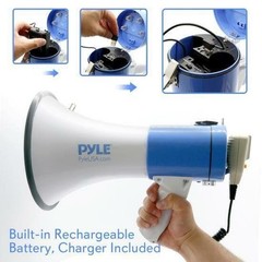 Pyle PMP59IR 50W Megaphone W/ Record & Rechargeable Battery iPod/MP3 Input