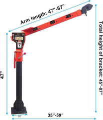 1100Lb Folding Truck-Mounted Crane with 3500Lb Electric Winch & 360° Swivel