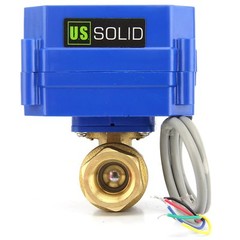 U.S. Solid 3/4″ NPT Motorized Ball Valve 9V 12V 24V DC 5-Wire Brass