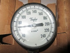 Taylor Bi-Therm Dial Thermometer, 30-240 Degrees F Range, New