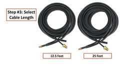 WP Series – Air Cooled TIG Torch with Valve – 2-Piece Cable with Dinse Connector