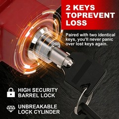 Steel Cargo Door Lock Shipping Container Lock w/ 2 Keys Heavy Duty Security Red
