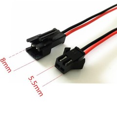 2-Pin For JST SM Plug Male+Female Connector 22 AWG 10CM Electrical Cable Wire