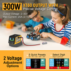 300W Voltage Regulator Compatible with Dewalt 20V Battery, DC 2-30V,Type-c,USB