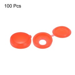 100Pcs 5mm Hinged Screw Cover Caps Plastic Fold Screw Snap Covers Red