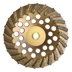 7″x24 Seg Diamond Concrete Spiral Turbo Grinding Cup Wheels 7/8-5/8 Arbor