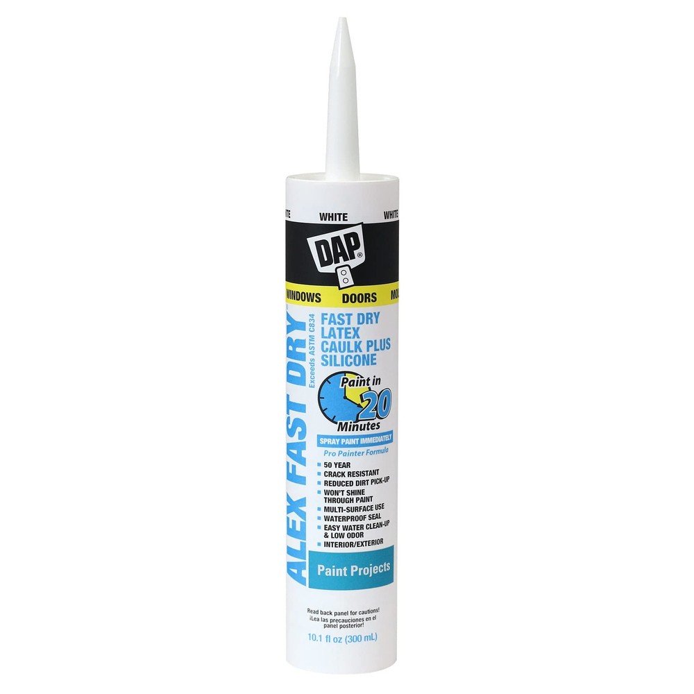 DAP 18425, White Caulk, 10.1 oz, Fl Oz, Whites