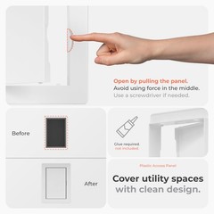White Access Panel For Drywall ABS Plastic Square Wall Ceiling 4×6 Inch HVAC
