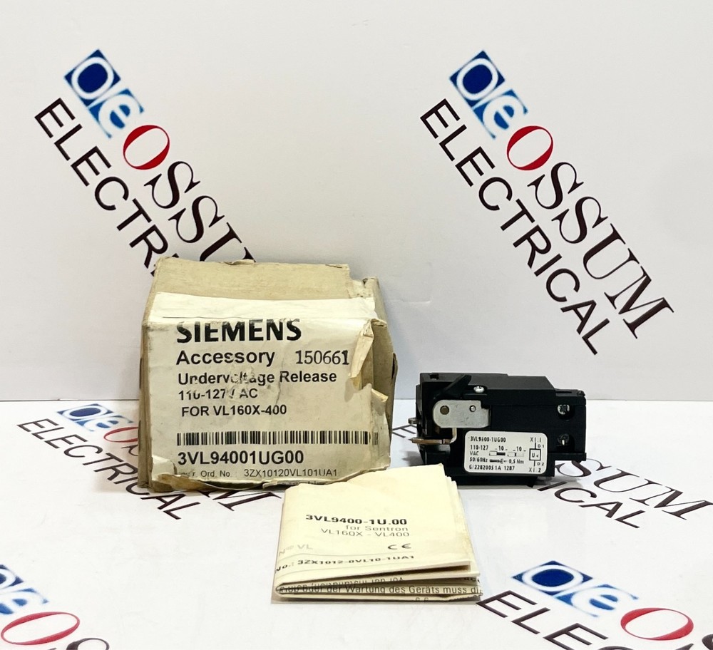 SIEMENS 3VL9400-1UG00 UNDERVOLTAGE RELEASE 110-127VAC FREE FAST SHIPPING