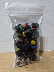 20Pc 16mm Red Blue Green Yellow Black Momentary Push Button Switch Round R13-507