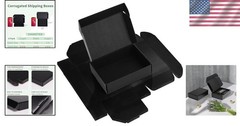 6 Pack Black Shipping Boxes, 7x5x2 Inch Durable Cardboard Mailers for Business