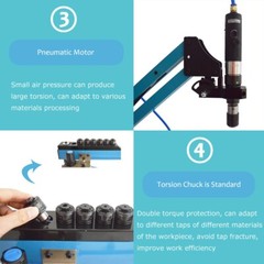 M3-M12 Vertical Pneumatic Tapping Machine GT12 Tap Chuck 0.6-0.8Mpa