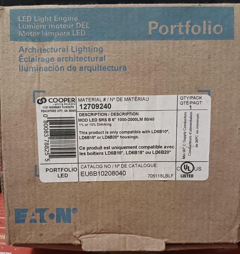 Eaton EU6B10208040 Portfolio 6” LED Light Engine for LD6B15 LD6B20 LD6B10