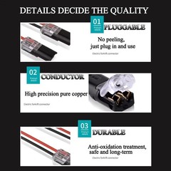 10/20 PCS Double-Wire Plug-in LED Connector with Lock Buckle – 2 Pin Compact