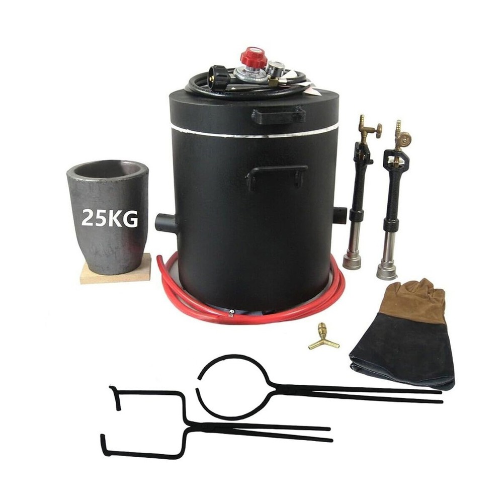 55LBS/25KG Large Propane Smelting Kit with 25# Crucible and Tongs Set for Lif…