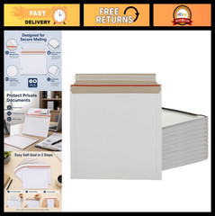 60 Pack Rigid Mailers 14×11″ Peel & Seal Envelopes – Stay Flat for Documents, Ph