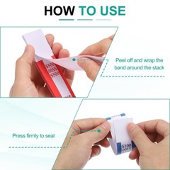 200Pcs Money Band 100 Dollar Money Bill Wrapper Self-Adhesive Bill Band Blue