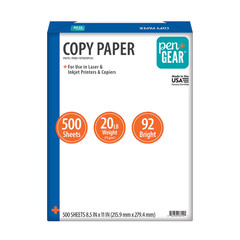 Pen + Gear Copy Paper, 8.5″ x 11″, 92 Bright, White, 20 lb, 1 Ream ,500 Sheets.