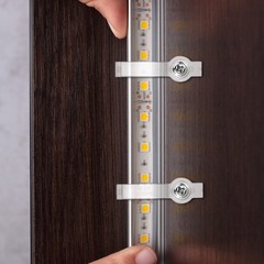 Boao 100 Pack LED Strip Light Mounting Clips Brackets 10 mm, Transparent