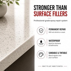 Epoxy Repair Kit – Granite, Marble, & Stone Chip Repair – Color Match Adhesiv…