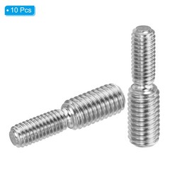 10Pack M6x1 to M8x1.25 Double End Threaded Stud Screw Bolt 304 Stainless Steel