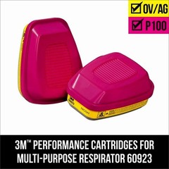 3M 60923 Organic Vapor Acid Gas P100 Respirator Protection Replacement Cartridge