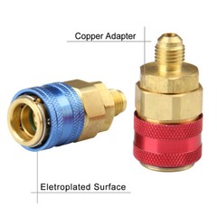 High Low Kit AC Quick Coupler Adapter for Freon Manifold Gauge Hose Conversion