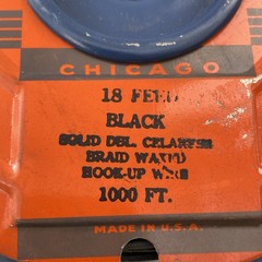 Belden 18 Feed Black Celanese Braided Waxed Hook-Up Wire (1000 Ft)
