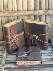 5×7 in Combo Of 3 Leather Key Journals Blank Deckle Vinatge best gift for Unisex