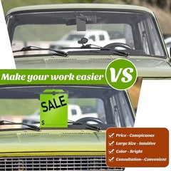 100 Pack Car Dealer Mirror Hang Tags 8.5×11.5 Inches Sale Price Tags (Green)