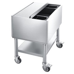 Uimoso 65.1Qt Commercial Ice Bin 24 x 19in Underbar Ice Storage with Sliding Lid