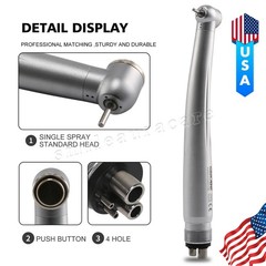 Dental High Speed Handpiece Single Water Spray Push Button 4 Hole Air Turbine