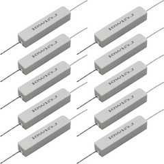 10 PCS 10w 1 ohm 5 Axial Lead Wire Resistors White Wound Fixed C Model: 10W1ΩJ