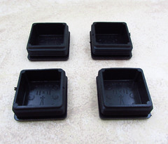 QTY 4 Black 1-3/4″ Inch, 14-20 Gauge Square Tube End Cap Plastic Insert Plugs