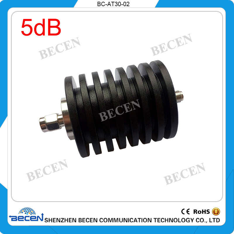 30W SMA 5dB Attenuator Plug male to Jack female 30 Watt DC-3Ghz rf Attenuator