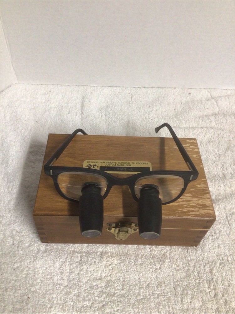 Designs for Vision’s Surgical Telescopes Loupe Glasses With Wood Case 50-24 6.25