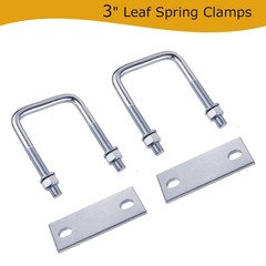 2Pcs Leaf Spring Clamp Kit, Fits Up To 3 Inch Wide Springs, Locks Silver