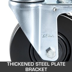 5″ Scaffolding Casters Hard Rubber Wheels w/ Lock Brake 1.25″ Square Shank 4 PCS