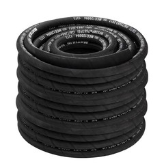 50FT 3/8″ Hydraulic Hose with 16PCS Hydraulic Hose Fittings, 2-Wire Braided Tube