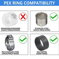 60 PCS 1/2″ EFIELD PEX Crimp Brass Fittings Elbow, Coupling, Tee(20 PCS/Each)