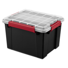 Sterilite 8.5 Gallon Small Gasket Tote, IP68 WaterProof Plastic Storage Bin
