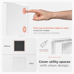 10×10 Inch White Drywall Access Panel ABS Plastic Square Wall Ceiling Door