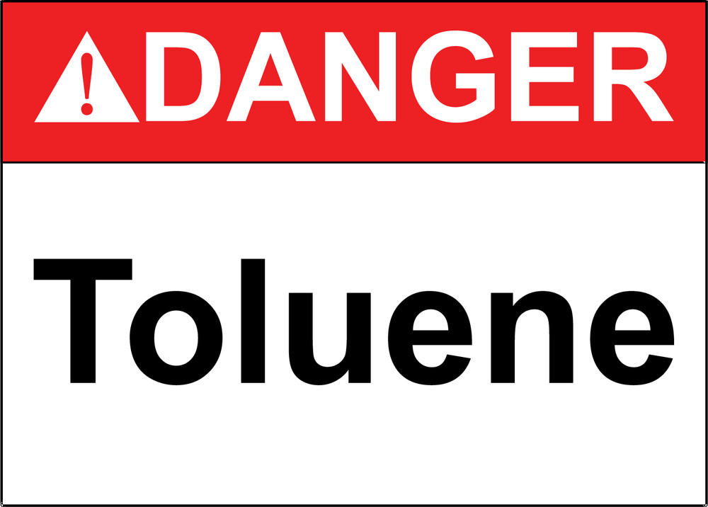 DANGER TOLUENE | Laminated Vinyl Decal Sticker Label