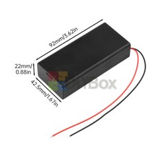 3.7V 2 x18650 Battery Holder Box Storage Case Parallel Battery Holder With Cable